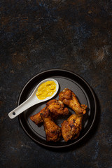 FRIED CHICKEN WITH MUSTARD AND HONEY SAUCE