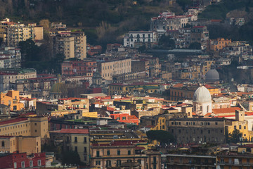 top view of the streets of the historic center of Naples