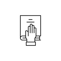 bible, hand, death outline icon. detailed set of death illustrations icons. can be used for web, logo, mobile app, UI, UX
