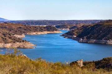 Obraz premium LANDSCAPE OF RIVER AND HORIZON OF HEAVEN IN THE WEST OF SPAIN