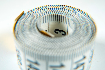 White measure tapes take of macro shot
