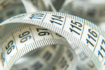 White measure tapes take of macro shot