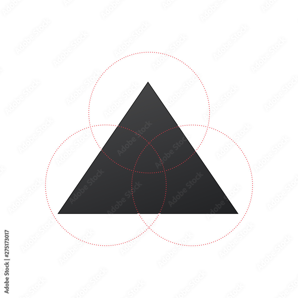Poster business concept design with triangle and 3 circle segments. infographic template can be used for pr
