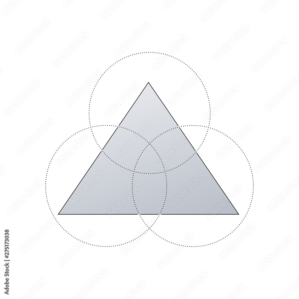 Poster business concept design with triangle and 3 circle segments. infographic template can be used for pr