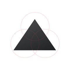 Business concept design with triangle and 3 circle segments. Infographic template can be used for presentation, web design, workflow or graphic layout, diagram, numbers options