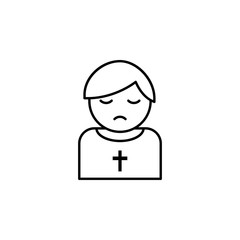 priest, death outline icon. detailed set of death illustrations icons. can be used for web, logo, mobile app, UI, UX