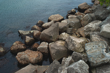 Rocks and water