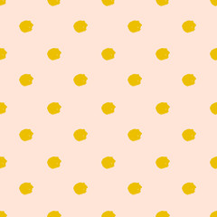 Grunge polka dot. Grungy dotted seamless pattern. Textured circles on white background. Vector illustration.