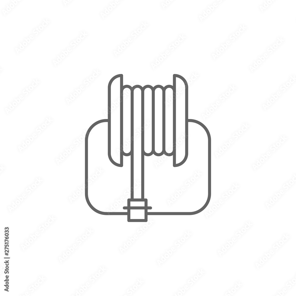 Poster emergencies, fire hose icon. element of emergencies icon. thin line icon for website design and deve