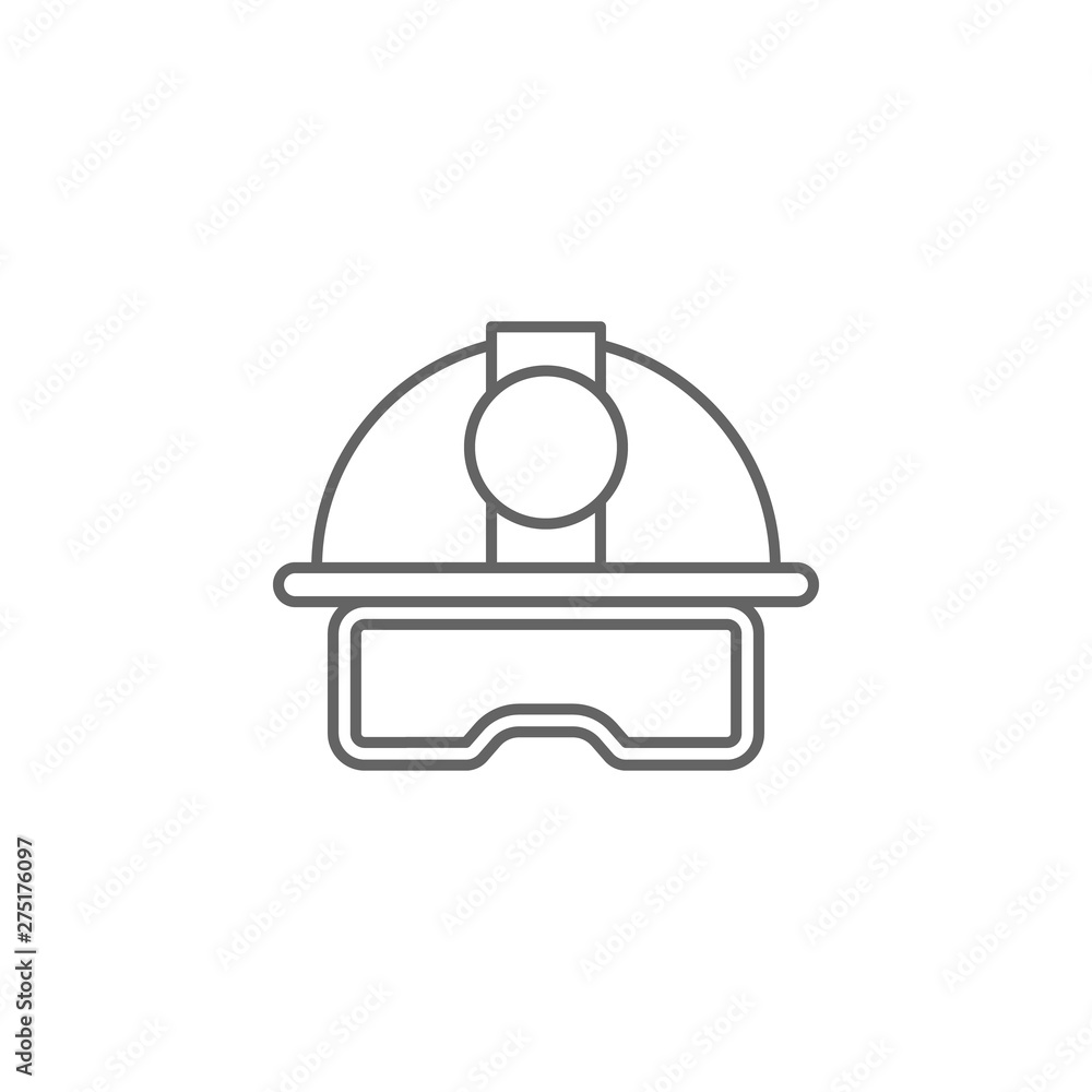 Poster emergencies, hard hat icon. element of emergencies icon. thin line icon for website design and devel