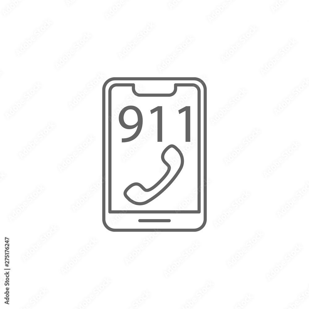 Poster emergencies, 911 icon. element of emergencies icon. thin line icon for website design and developmen