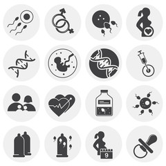 Reproduction related icons set on background for graphic and web design. Simple illustration. Internet concept symbol for website button or mobile app.