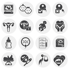 Reproduction related icons set on background for graphic and web design. Simple illustration. Internet concept symbol for website button or mobile app.