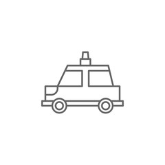 Naklejka premium Emergencies, police car icon. Element of emergencies icon. Thin line icon for website design and development, app development