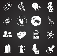 Reproduction related icons set on background for graphic and web design. Simple illustration. Internet concept symbol for website button or mobile app.