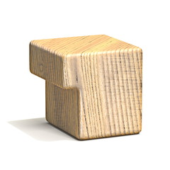 Solid wooden cube font Number 1 ONE 3D