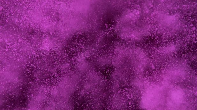 Super slow motion of pink powder explosion. Filmed on high speed cinema camera, 1000fps.