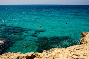  amazing blue sea and cliffs off the coast of cyprus