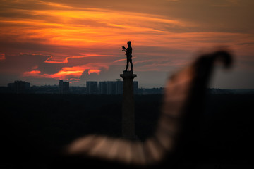 Statue of Victory at Kalemegdan fortress in Belgrade