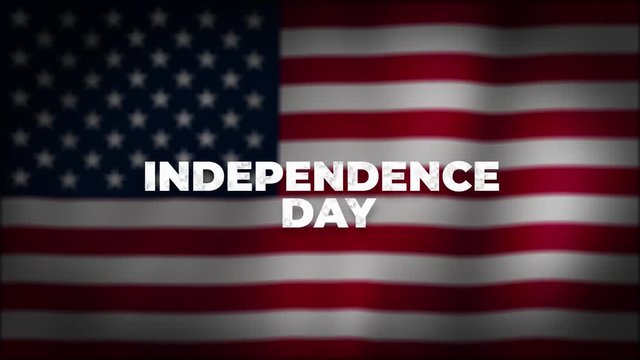4th of July Independence Day seamless animation. Veterans day. USA July fourth holiday typography. 4K video