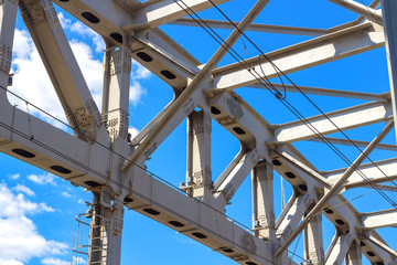 Arched railway bridge against the sky