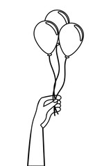 Isolated balloons with rope design