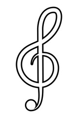 Isolated music note silhouette design