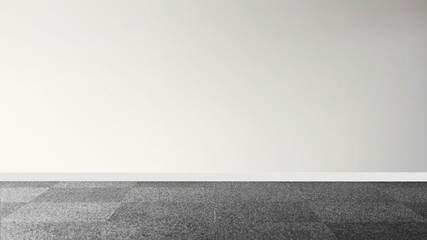 Large luxury modern bright interior with blank wall