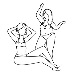 Women avatars in underwear design