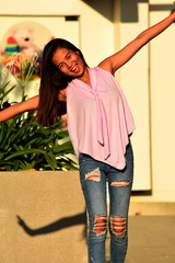 Young Asian Woman And Freedom