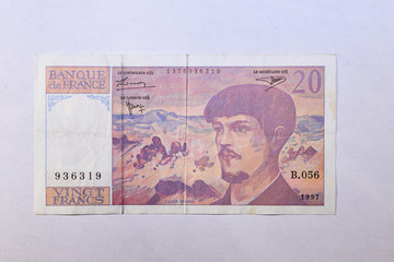 Billet de 20 francs Debussy 1997 verso
