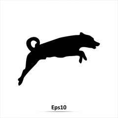 Vector illustration of jumping dog.Eps10