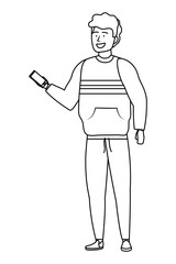 Avatar man with smartphone design