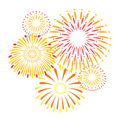 打上花火のイラスト、スターマイン