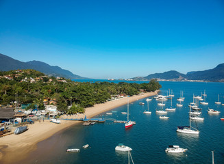 Obraz premium Aerial view of Ilhabela beach island, Sao Paulo, Brazil