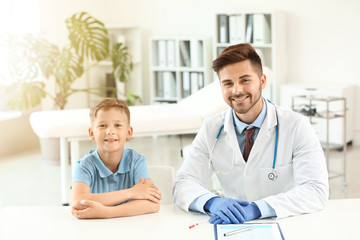 Cute little boy at doctor's office