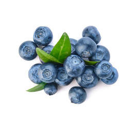 Fresh ripe blueberry on white background