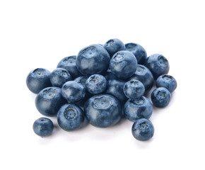 Fresh ripe blueberry on white background