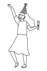 Woman cartoon with party hat design