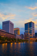 Cityscape of Marunouchi commecial district in Tokyo, Japan