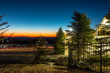 beautiful nature sunrise at snowshoe west virginia ski resort