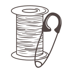 Isolated tailor shop thread and pin design