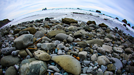 Oregon Coast as seen through a fish eye lens. 