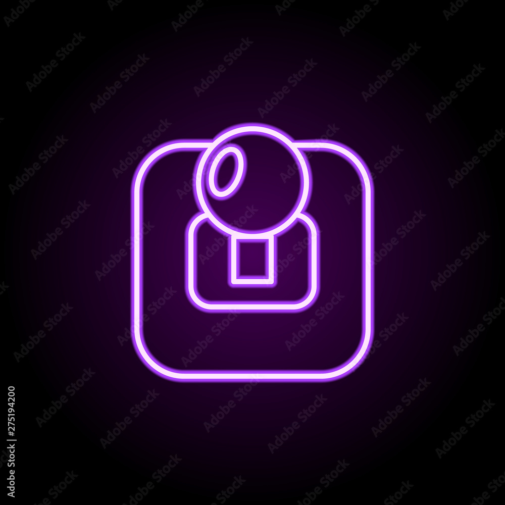 Poster record sign neon icon. elements of web set. simple icon for websites, web design, mobile app, info g