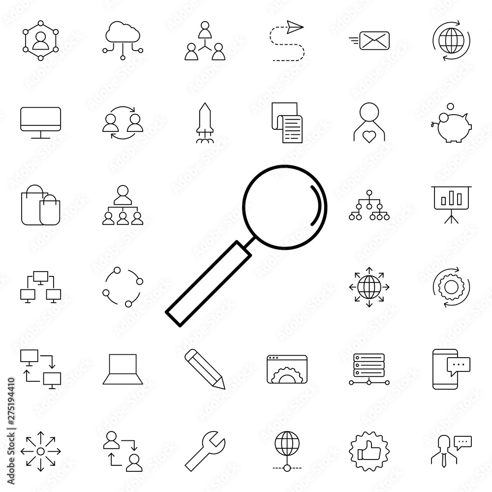 Poster search magnifier icon. universal set of business for website design and development, app development