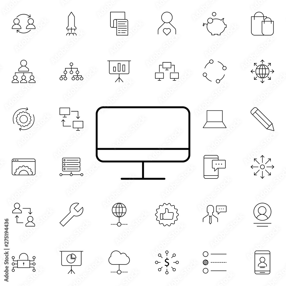 Poster monitor icon. universal set of business for website design and development, app development