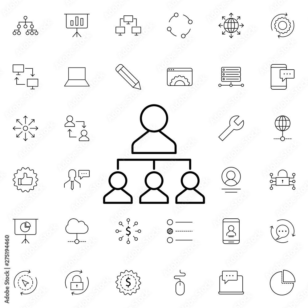 Poster leader workers icon. universal set of business for website design and development, app development