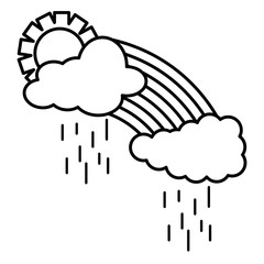 cloud sky rainy with sun weather and rainbow