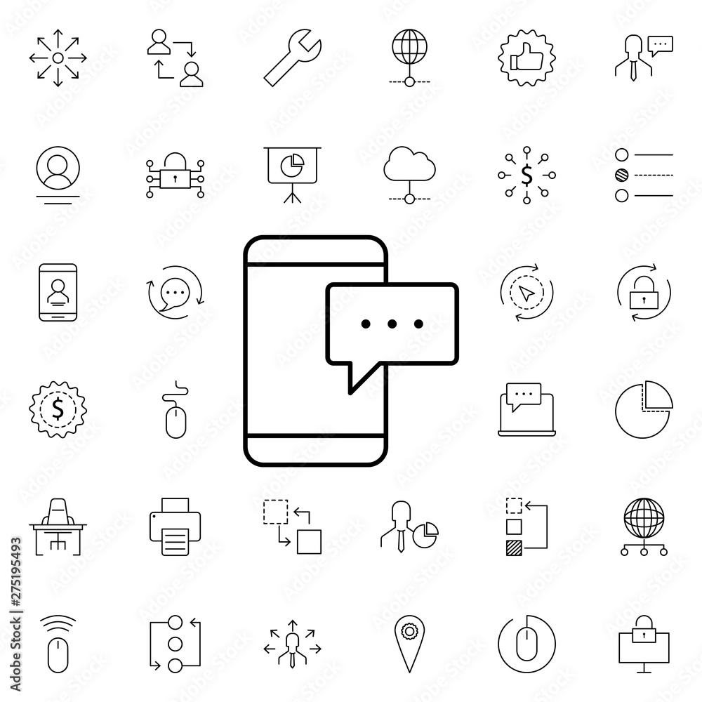Poster communication mobile phone icon. universal set of business for website design and development, app d