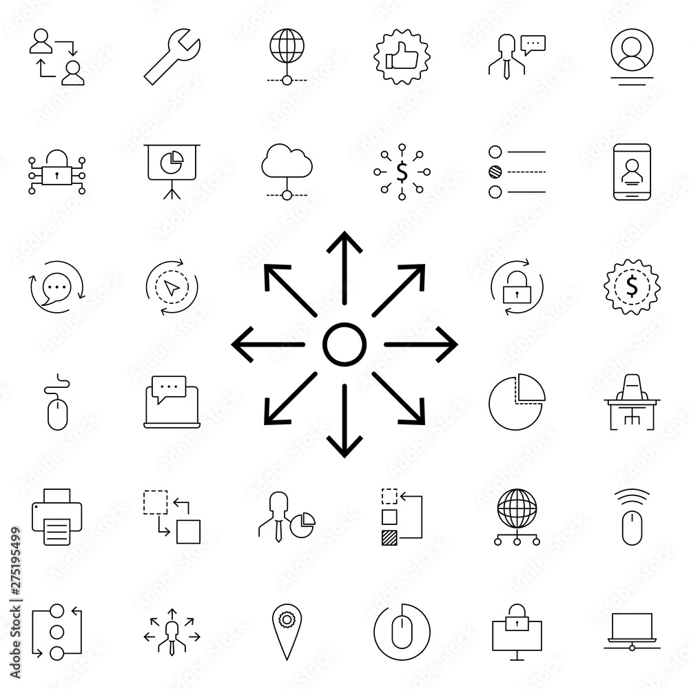 Poster direction icon. Universal set of business for website design and development, app development